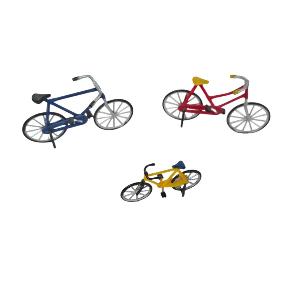 Lemax Christmas Village Accessories Bicycles and Red Sleds Miniature 5 pc set